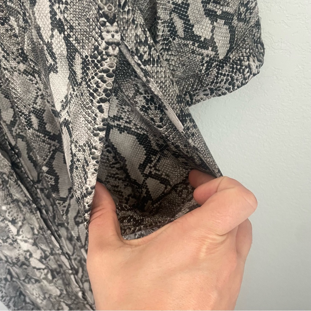 Zara Snake Print Maxi Shirt Dress Black Gray Animal Print Women’s XS - Picture 14 of 14